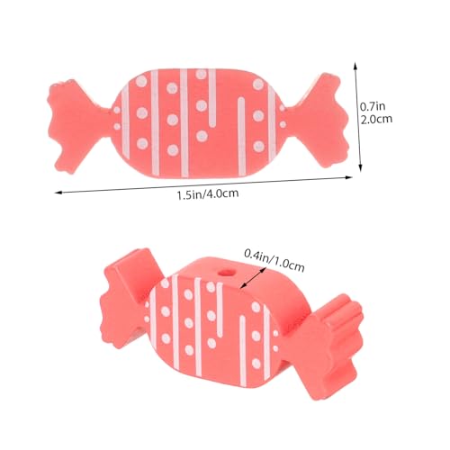Operitacx 20 Stück Teiliges Holzperlen in Candy-form Rot und Grün Lose Spacer Beads für DIY Schmuckherstellung Basteln von Armbändern und Weihnachtsbaumschmuck Natürliche Holzperlen für von Operitacx