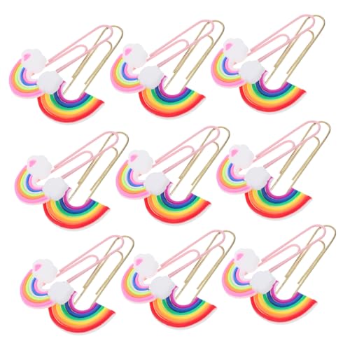 Operitacx 20 Stück Teiliges Kleine Bunte Büroklammern aus PVC mit Regenbogen Design Praktische Dokumentenklammern für Schule und Büro Leichte und Handliche Paperclips für Organisation und von Operitacx