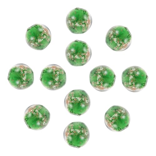 Operitacx 20 Stück Teiliges Leuchtende Glasperlen Rund Grün DIY Schmuck Zubehör Leichte Langlebige Spacer Perlen für Armbänder Halsketten Handgefertigte Accessoires von Operitacx