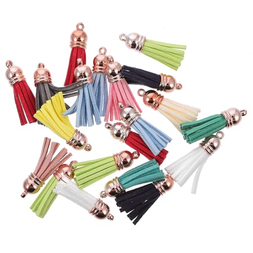 Operitacx 20 Stück Teiliges Tassel anhänger Mix farben mit Roségoldener Kappe DIY Schmuckzubehör für Armbänder Halsketten Schlüsselanhänger und Bastelprojekte von Operitacx