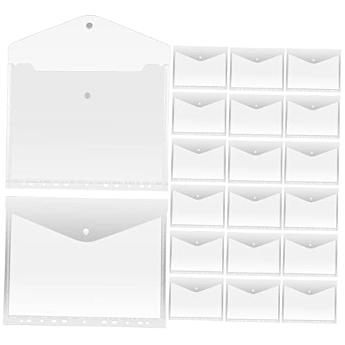 Operitacx 20 Stück Transparent Dokumententaschen mit Druckknopfverschluss für Büro Schule Zuhause für Dokumente Fotos und Große Kapazität von Operitacx