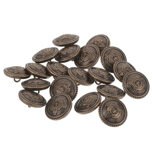Operitacx 20 Stück Vintage Kupfer Metallknöpfe zum Nähen Runde Retro Zierknöpfe für Mäntel Anzüge DIY Kleidung Modische Bastelknöpfe für Jacken und Uniformen von Operitacx