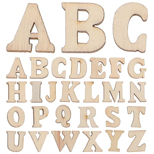 Operitacx 200 Stück 15 Mm Kleine Holzbuchstaben Holzalphabet Buchstaben Holzscheiben Holzscheibe Für Holzarbeiten DIY Handwerk Dekor von Operitacx