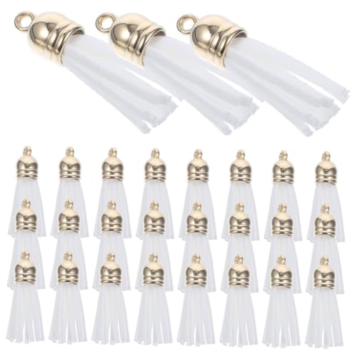 Operitacx 200 Stück Kunstleder Quasten mit Kappe Weiß Schlüsselanhänger Anhänger für Taschen Schmuck Basteln DIY Quasten Dekoration Vielseitige Accessoires für Handtaschen und Operitacx 200 Stück Kunstleder Quasten mit Kappe Weiß Schlüsselanhänger Anhänger für Taschen Schmuck Basteln DIY Quasten Dekoration Vielseitige Accessoires für Handtaschen und von Operitacx