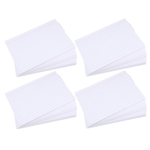 Operitacx 200 Stück Liniert Indexkarten Robuste Notizkarten für Schule Büro Zuhause für Notizen Flashcards Diy Projekte Lernzwecke Papier Weiß mit Rot Blau von Operitacx