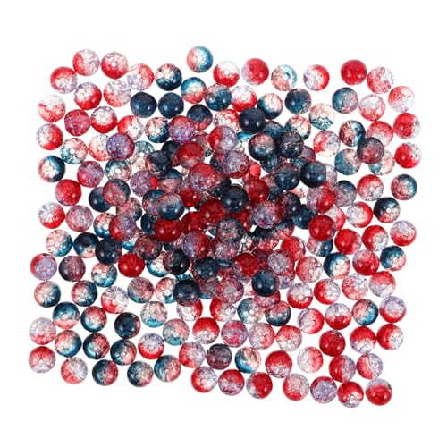 Operitacx 200 Stück Runde Glasperlen Crackle Effekt Zweifarbig Glasperlen DIY Schmuckherstellung Spacer Perlen für Armbänder Halsketten Bastelbedarf Bulk von Operitacx