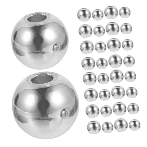 Operitacx 200 Stück Runde Metall Abstand Perlen Silberfarbene Glatte Spacer Beads für Schmuckherstellung Armband Halskette Ohrring DIY Bastelzubehör von Operitacx
