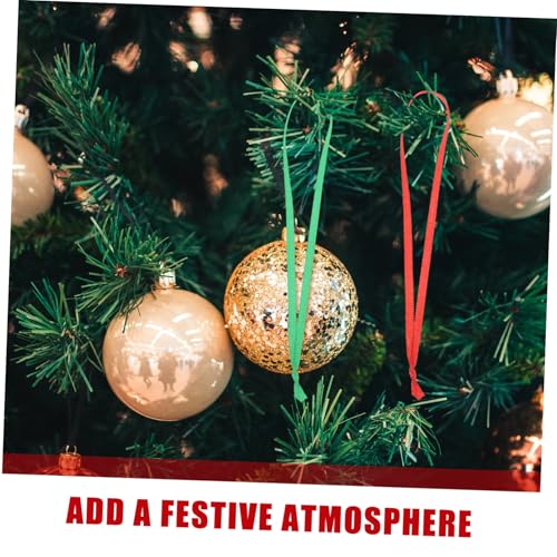 Operitacx 200 Stück Weihnachtsbaumschmuck Aufhänger Rote und Grüne Dünne Bänder Ornament Hanger Strings für Festliche Baumdekorationen und Partybedarf Einfache Handhabung Langlebige Farbe von Operitacx