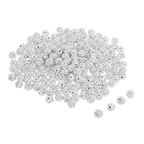 Operitacx 200 Stück Weiße Polymer Tonperlen mit Strass Disco Ball Design Glänzende Bastelperlen für Schmuckherstellung Handgefertigte Runde Schmuckperlen für Armbänder Halsketten Operitacx 200 Stück Weiße Polymer Tonperlen mit Strass Disco Ball Design Glänzende Bastelperlen für Schmuckherstellung Handgefertigte Runde Schmuckperlen für Armbänder Halsketten von Operitacx