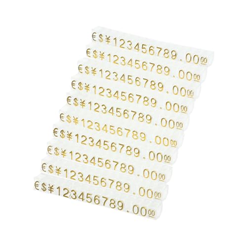 Operitacx 20st Digitales Preisschild Aufkleber Mit Kleinen Nummern Präsentationsständer Aus Pappe Kleine Kreidetafeln Mit Ständer Mini-tafelschilder Preise Zeigen Schilder An Golden Abs von Operitacx