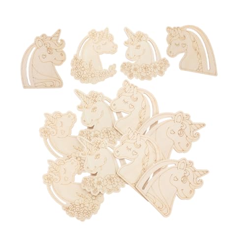 Operitacx 24 Stück Teiliges Holzscheiben Einhornform zum Basteln Blanko Holzplättchen zum Bemalen DIY Handwerk Naturholzscheiben für Kreative Dekoration und Personalisierte Geschenke von Operitacx