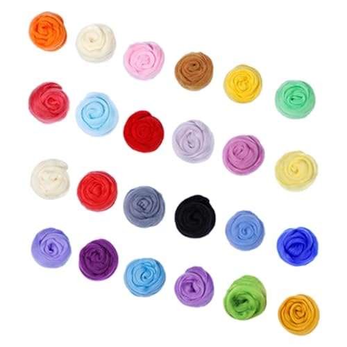 Operitacx 24 Stück Teiliges Set Filzwolle für Diy Projekte Farbenfrohes Nadelfilzen und Basteln mit Beuteln für Kreative Handarbeiten und Operitacx 24 Stück Teiliges Set Filzwolle für Diy Projekte Farbenfrohes Nadelfilzen und Basteln mit Beuteln für Kreative Handarbeiten und von Operitacx