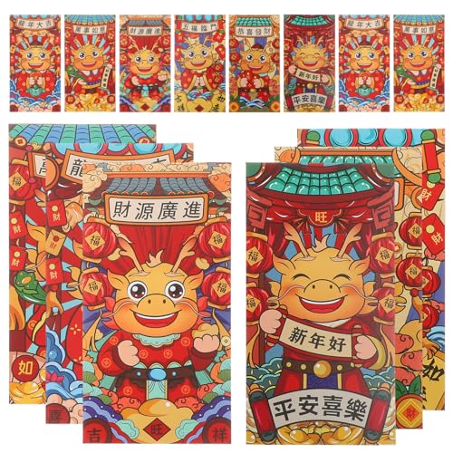 Operitacx 24 Stück Traditionelle Rote Umschläge für Chinesische Neujahr mit Drachenmuster Geldhalter für für Neujahr Geburtstage und Feiern Operitacx 24 Stück Traditionelle Rote Umschläge für Chinesische Neujahr mit Drachenmuster Geldhalter für für Neujahr Geburtstage und Feiern von Operitacx
