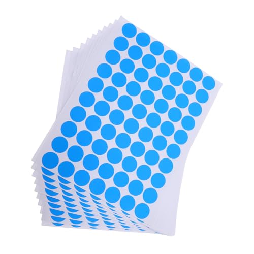 Operitacx 25 Blatt Wasserfeste Runde Aufkleber Selbstklebende PVC Etiketten Bögen mit Blauen Punkten Wasserresistente Bedruckbare Klebepunkte für Organisation Markierung Beschriftung in von Operitacx