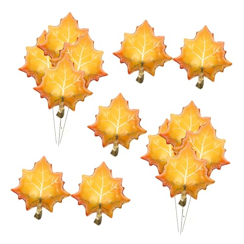 Operitacx 25 Stück Aluminiumfolie Ballons Ahornblattform Orange Leckagefrei Herbstdeko für Erntedankfest Einfache Befüllung Langlebiges Thanksgiving Party Dekor für Saisonale Feiern von Operitacx