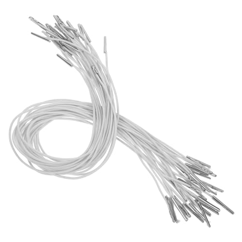 Operitacx 25 Stück Elastische Stachelschnüre Mit Metallenden Stretch-Loop-Band Lanyard-Fadenschnur-Verlängerungsband Für Masken Hüte Bastelarbeiten Partys von Operitacx
