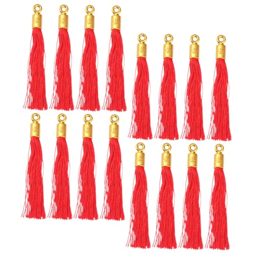 Operitacx 25 Stück Teiliges Chinesische Knoten Quasten Anhänger Langlebige DIY Dekoration für Tür Tasche Auto Handgefertigt Traditionelle Rote Fransen für Frühlingsfest und Neujahr von Operitacx