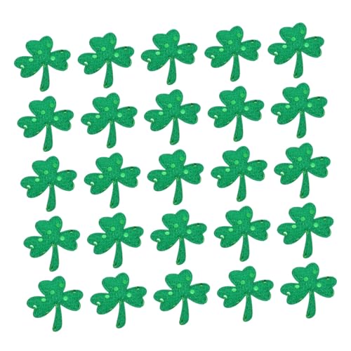 Operitacx 25 Stück Teiliges DIY Kleeblatt Pailletten Set Grüne Applikationen für Kleidung Handliche Patrick's Day Dekoration Bestickte Ornament Patches für Bastel und Nähprojekte von Operitacx