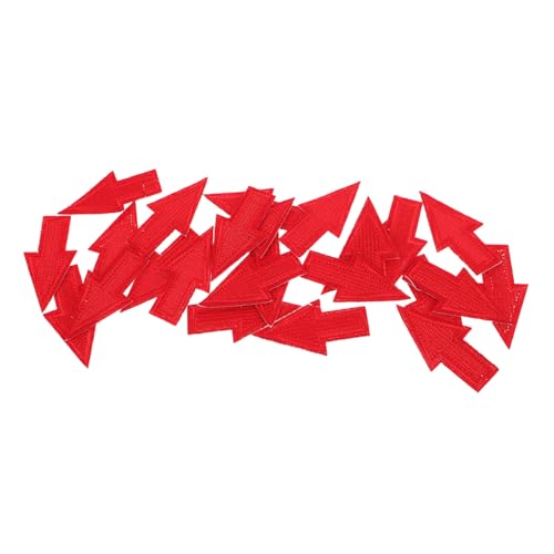Operitacx 25 Stück dekorative Aufkleber Stoffflecken für Kleidung nähen Reparaturflicken aufbügeln dekorative Patches Nähzentörungen Eisen - auf Flecken Hemdaufnäher Polyester rot von Operitacx