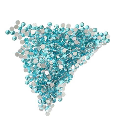 Operitacx 2880 Stück Kristallglas -Strass blenden LED Kunst Wohnung groß UV Edelsteine ​​für Nägel nagel DIY strass Glas-Strasssteine ​​Flatback Maniküre-Ornamente Nagel Diamanten Himmelblau von Operitacx