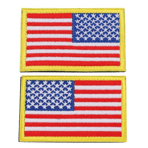 Operitacx 2St Aufnäher mit amerikanischer Flagge patch patch amerikanische flagge auf uniform US-Flaggen-Patch Außenflagge taktische Aufkleber Armband-Patch Flaggenpatch Hut, 8X5X0.5CM, Gelb von Operitacx
