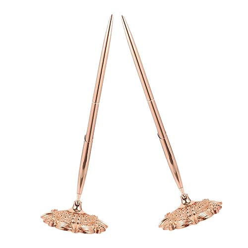 Operitacx 2Stücke Professioneller Business Stift Eleganter Kugelschreiber aus Ergonomisches Design für Büro Bank und Hotel Schreibgerät Roségold von Operitacx