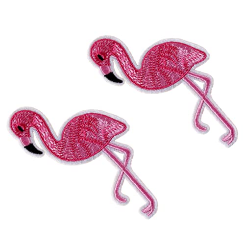Operitacx 2st Flamingo-applikationspatch Tierapplikationen Flamingo-stickpatch Flamingo-patch Gestickte Aufnäher Flicken Aufbügeln Sticktuchpaste Flamingo Bügelbild Rechner Kleidung von Operitacx