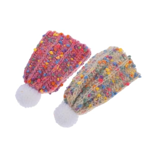 Operitacx 2st Puppe Wollmütze Kleine Strickmützen Zum Basteln Aus Wolle Zum Selbermachen Süße Mütze Kleine Beanie-mütze Puppe Weihnachtsmützen Mini-wintermützen Zum Basteln Garn von Operitacx