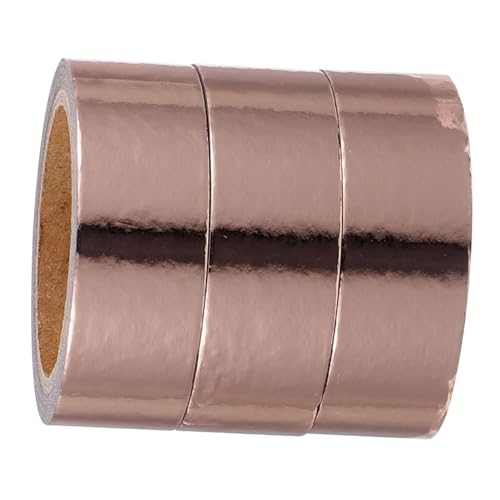 Operitacx 3 Rollen Dekoratives Metallic Washi Tape in Roségold Selbstklebendes Bastelband Vielseitiges Deko Klebeband für Scrapbooking Tagebuch Geschenkverpackung Langlebiges Abklebeband Operitacx 3 Rollen Dekoratives Metallic Washi Tape in Roségold Selbstklebendes Bastelband Vielseitiges Deko Klebeband für Scrapbooking Tagebuch Geschenkverpackung Langlebiges Abklebeband von Operitacx
