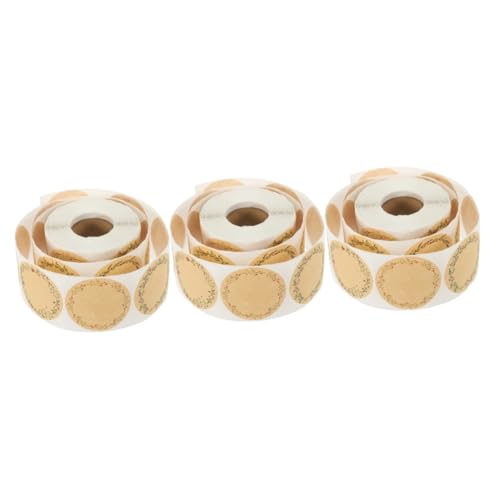 Operitacx 3 Rollen Kraftpapier Aufkleberrolle Selbstklebende Dekorationsetiketten für Backwaren und Bastelprojekte Dekorative Versiegelungssticker für Weihnachten und Feiern Operitacx 3 Rollen Kraftpapier Aufkleberrolle Selbstklebende Dekorationsetiketten für Backwaren und Bastelprojekte Dekorative Versiegelungssticker für Weihnachten und Feiern von Operitacx