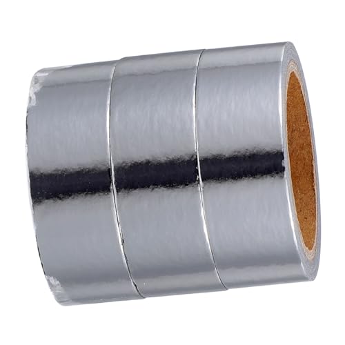 Operitacx 3 Rollen Selbstklebendes Metallic Washi Tape Vielseitiges DIY Bastelband in Silber Dekoratives Klebeband für Scrapbooking Geschenkverpackung und Planer Einfach Anwendbar Glatten Operitacx 3 Rollen Selbstklebendes Metallic Washi Tape Vielseitiges DIY Bastelband in Silber Dekoratives Klebeband für Scrapbooking Geschenkverpackung und Planer Einfach Anwendbar Glatten von Operitacx