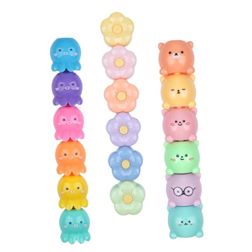 Operitacx 3 Sätze Cartoon Hochlighter Stifte Bunte Marker für Kreative Projekte für Schule und Büro Wasserbasierte Stapelbar Süßes Design Bär Blume Operitacx 3 Sätze Cartoon Hochlighter Stifte Bunte Marker für Kreative Projekte für Schule und Büro Wasserbasierte Stapelbar Süßes Design Bär Blume von Operitacx