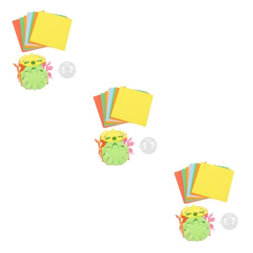 Operitacx 3 Sätze Diy Origami Papier Set für Bastelset mit Scheren und Faltpapier Geeignet für Kindergarten und Vorschule Kreative Papierschnittkunst und Handwerk mit Verschiedenen Formen von Operitacx