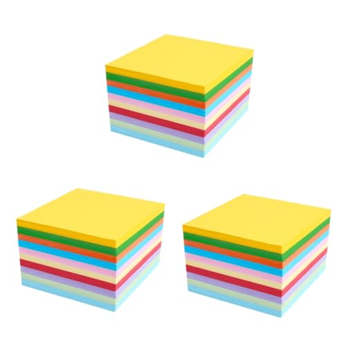 Operitacx 3 Sätze Faltpapier Set Quadratisches Origami Papier Farben Doppelseitiges Bastelpapier Für Diy Projekte Geeignet Für Erwachsene Für Kunsthandwerk Und Schulprojekte 1000 Stück * 3 von Operitacx