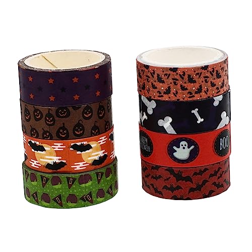 Operitacx 3 Sätze Halloween Design Washi Tapes Dekorative Klebebänder Für Diy Handwerk Für Halloween Und Kreative Projekte Zufälliger Stil 8 Rollen * 3 von Operitacx