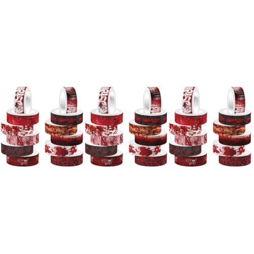 Operitacx 3 Sätze Halloween Washi Tape Blutig Bedruckte Klebebänder Für Diy Scrapbooking Und Kreative Projekte Für Handbücher Fotoalben Und Geschenkd Decoration 12 Rollen * 3 von Operitacx