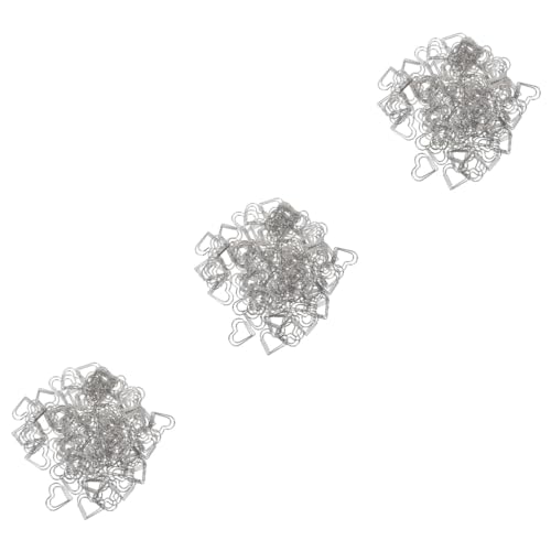 Operitacx 3 Sätze Herzförmige Büroklammern Kreative Metall Papierclips Für Büro Und Schule Organizer Für Dokumente Und Notizen Silberne Clips Für Deko Und 100 Stück * 3 von Operitacx