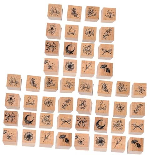 Operitacx 3 Sätze Holzstempel Dekorative Stempel Für Journal Und Bastelarbeiten Motivstempel Holz Für Scrapbooking Diy Karten Und Geschenkverpackungen Langlebig Und Platzsparend 16 Stück * 3 von Operitacx