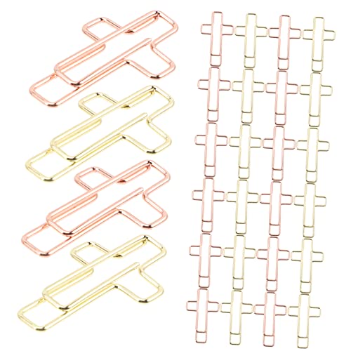 Operitacx 3 Sätze Kreuzclip Clips Mini Weiß Schreibwaren Büroklammern Mit Goldenem Kreuz Büroklammern Klein Dekorativ Einladung Kreuz-büroklammer Blau Silber Herz Eisen 100 Stück * 3 von Operitacx