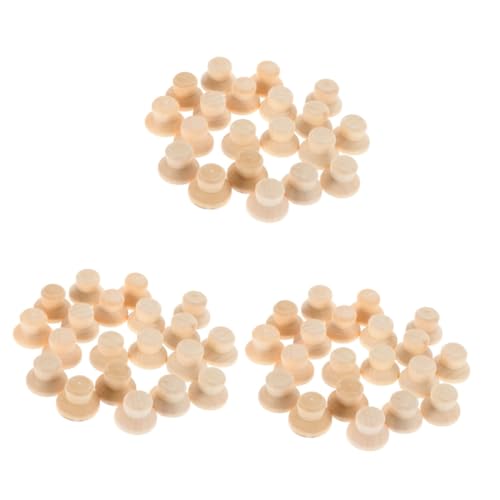 Operitacx 3 Sätze Marionettenhut Diy Holzfiguren Zubehör Holzfiguren Bastelbedarf Heringe Diy Leere Peg-puppen-mütze Leere Hölzerne Puppenmütze Diy Puppenhut Aus Holz 40 Stück * 3 von Operitacx