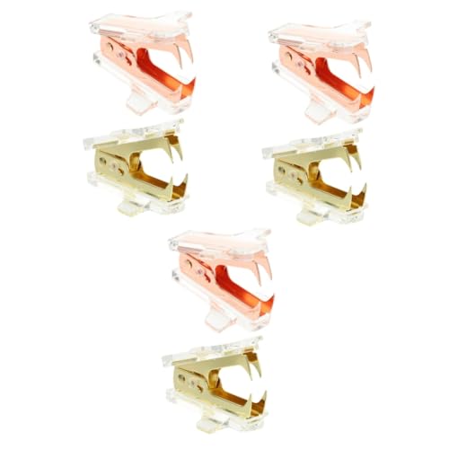Operitacx 3 Sätze Mini Heftklammern Entferner Im Flugzeugdesign Tragbares Heftklammerwerkzeug Für Bürobedarf Ergonomisch Und Effizient Für Stapelbare Dokumente Roségold Gold 2 Stücke * 3 von Operitacx