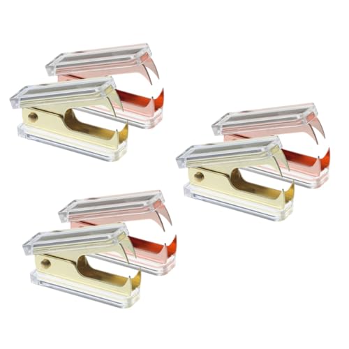 Operitacx 3 Sätze Mini Heftklammern Entferner Tragbarer Heftklammerzieher Aus Acryl Für Bürobedarf Und Vielseitige Anwendungen Gold Roségold 2 Stücke * 3 von Operitacx