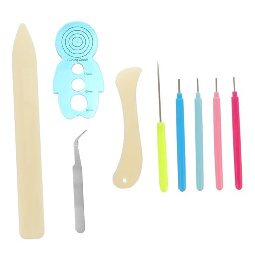 Operitacx 3 Sätze Quilling-werkzeuge Aus Papier Schläge Drücken Gel-nagelkunst-set Griff Tipp Kettenstreifen Aus Papier Schermaschinen Fondant -werkzeuge Rollen Rostfreier Stahl 9 Stück * 3 von Operitacx