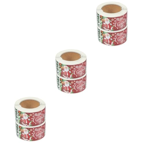 Operitacx 3 Sätze Weihnachtsaufkleber Selbstklebende Etiketten Für Geschenkverpackungen Dekorative Verschlusssticker Für Verschiedene Anlässe Für Kleine Unternehmen Und 2 Rollen * 3 von Operitacx