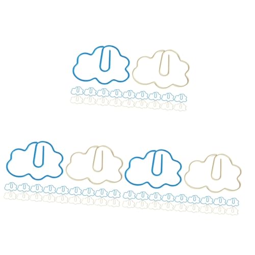 Operitacx 3 Sätze Wolkenförmige Büroklammern Aus Pvc Dekorative Papierclips Für Notizen Dokumente Und Flexible Wiederverwendbare Clips Himmelblau Und Für Bastelprojekte Und 20 Stück * 3 von Operitacx