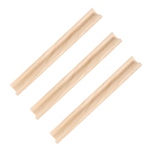 Operitacx 3 Stück Holzdekorationen Fliesenregal Halter für Dominosteine Domino-Halter-Racks Mahjong-Ständer aus Holz dominoständer selber Machen Dominoständer aus Holz Khaki von Operitacx