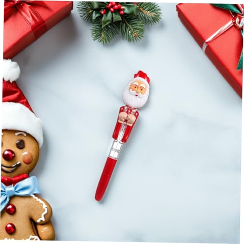 Operitacx 3 Stück LED Weihnachtskugelschreiber mit Blinkendem Weihnachtsmann-boxhandschuh Leuchtender Einziehbarer Kugelschreiber als Kreatives Party- für Schule Büro Reisen von Operitacx