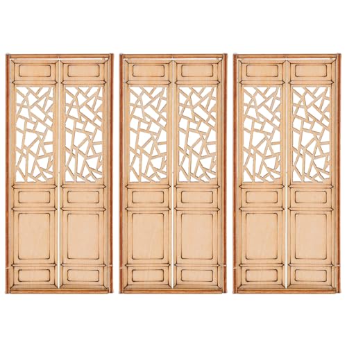Operitacx 3 Stück Puppenhaus Minitür Passend Für Puppenhausmöbel Holz Unbemalte Holztüren Für DIY Szene Puppe Heimhandwerk Foto Requisite Ornament Beige von Operitacx