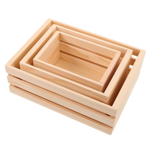 Operitacx 3 Stück Rustikale Aufbewahrungsboxen Holz Dekorative für Puppenhäuser und Kreative Organisation für Zuhause und Büro Operitacx 3 Stück Rustikale Aufbewahrungsboxen Holz Dekorative für Puppenhäuser und Kreative Organisation für Zuhause und Büro von Operitacx