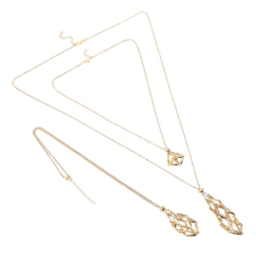 Operitacx 3 Stück Teiliges Halskette mit Netz Käfig Anhänger für Kristall Stein DIY Schmuckherstellung Damen Herren Operitacx 3 Stück Teiliges Halskette mit Netz Käfig Anhänger für Kristall Stein DIY Schmuckherstellung Damen Herren von Operitacx